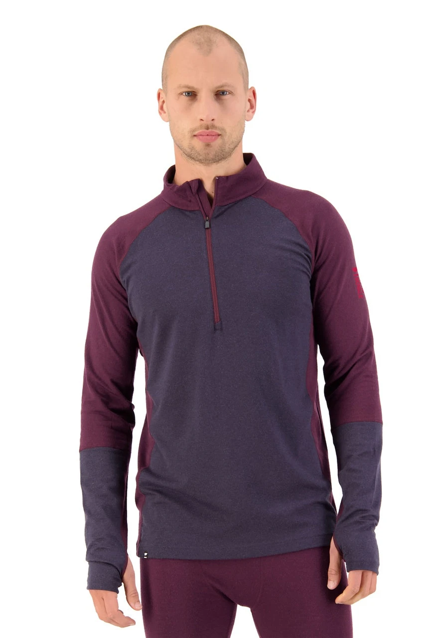 Mons Royale Olympus Half Zip (Wine / Iron) 3 Mons Royale Olympus Half Zip (Wine / Iron)
