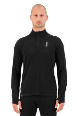 Mons Royale Cascade Merino Flex 1/4 Zip (Black)