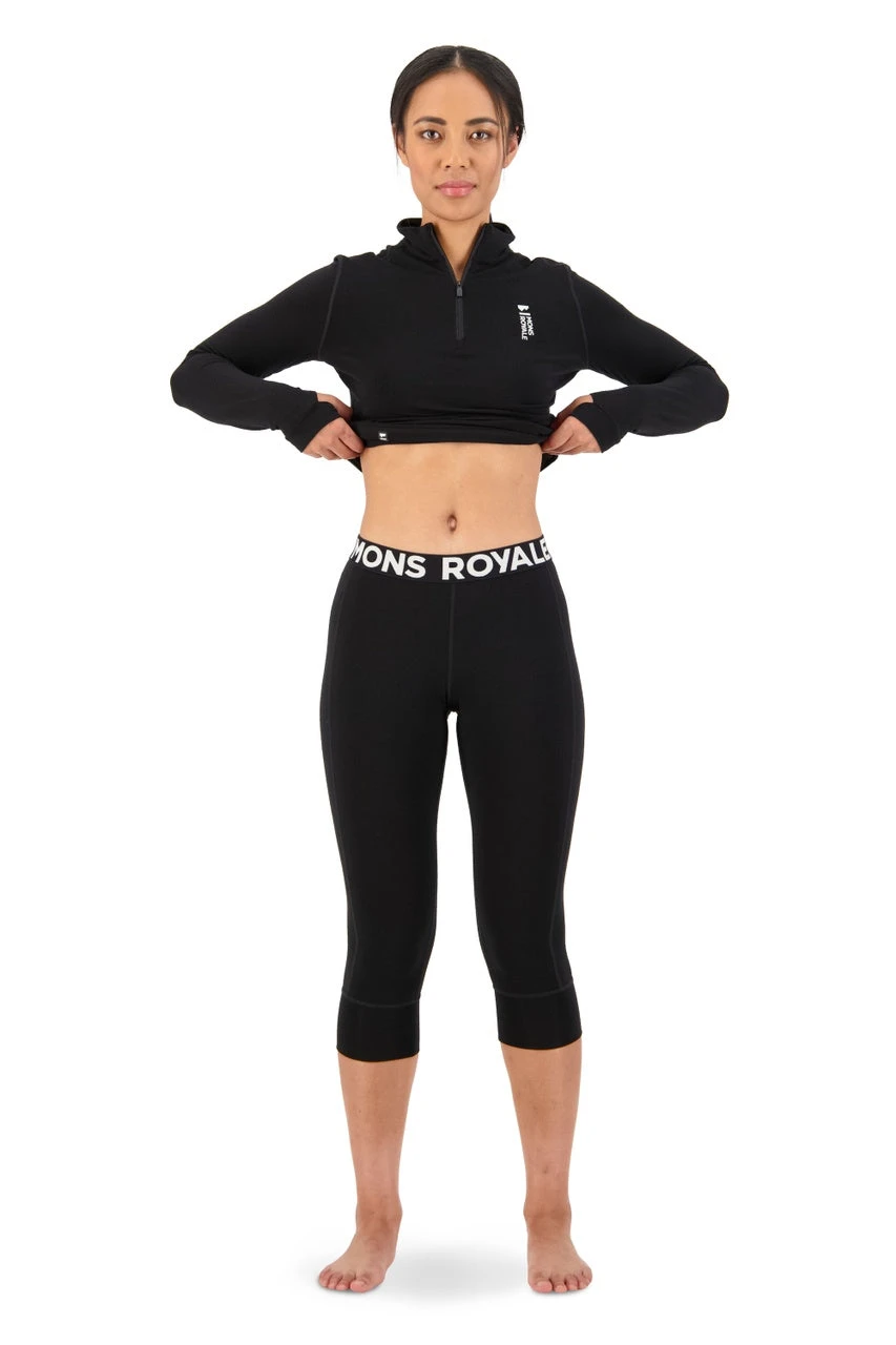 Mons Royale Cascade Merino Flex 200 3/4 Legging (Black) 5 Mons Royale Cascade Merino Flex 200 3/4 Legging (Black) - Billede 3