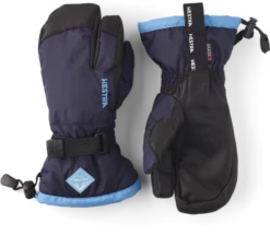 Hestra Gauntlet CZone Jr. 3-finger (Dark Navy & Turquoise)